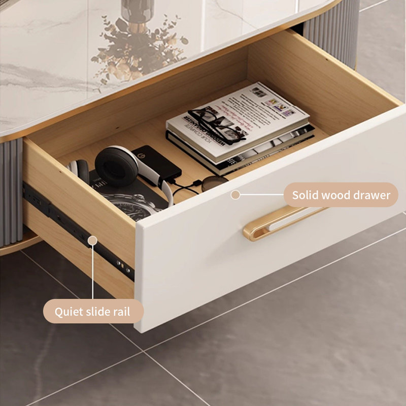 Table basse de style américain de luxe minimaliste, H 15,74 po x L 55,11 po x l 23,62 po