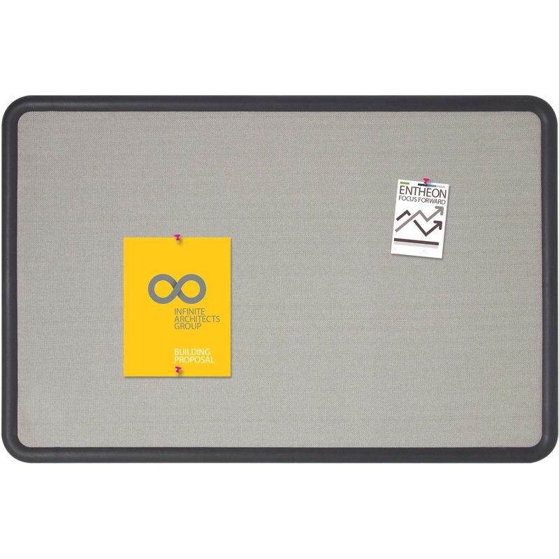Quartet® Fabric Wall Plastic Bulletin Board, 3' H x 4' W