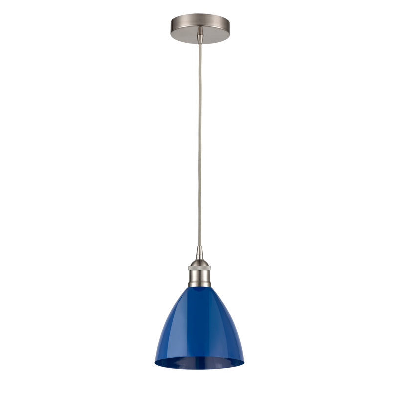Schiavone 1 - Light Single Pendant, Blue, Brushed Satin Nickel