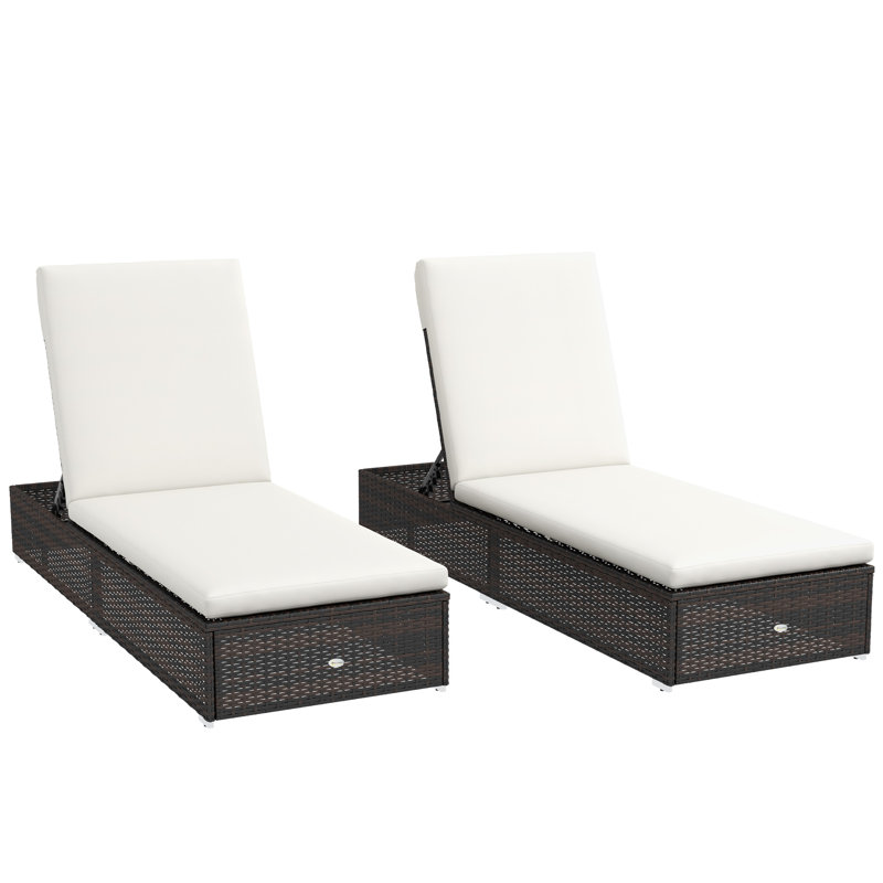 Bautram 194cm Long Reclining Single Sun Lounger with Cushions