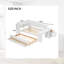 Lit de jour double avec bureau intégré et station de charge - Canapé-lit de rangement long de 103 po - Gris-1749011976