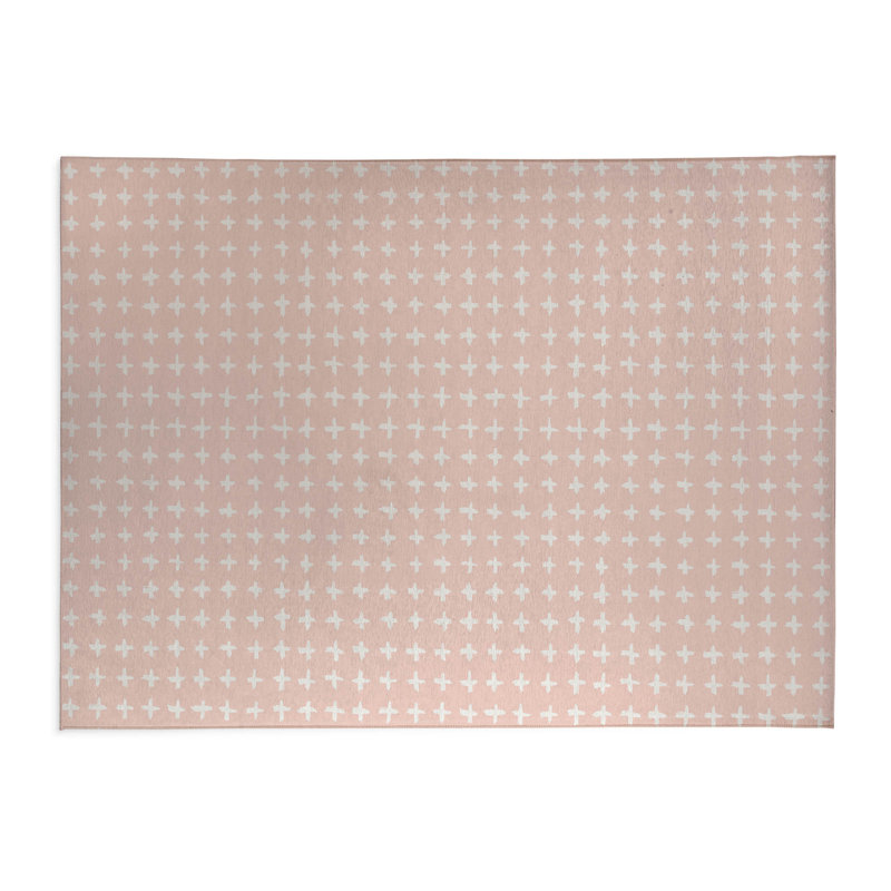 Tapis de bureau léger Check, L 5 pi x L 3 pi, Rose