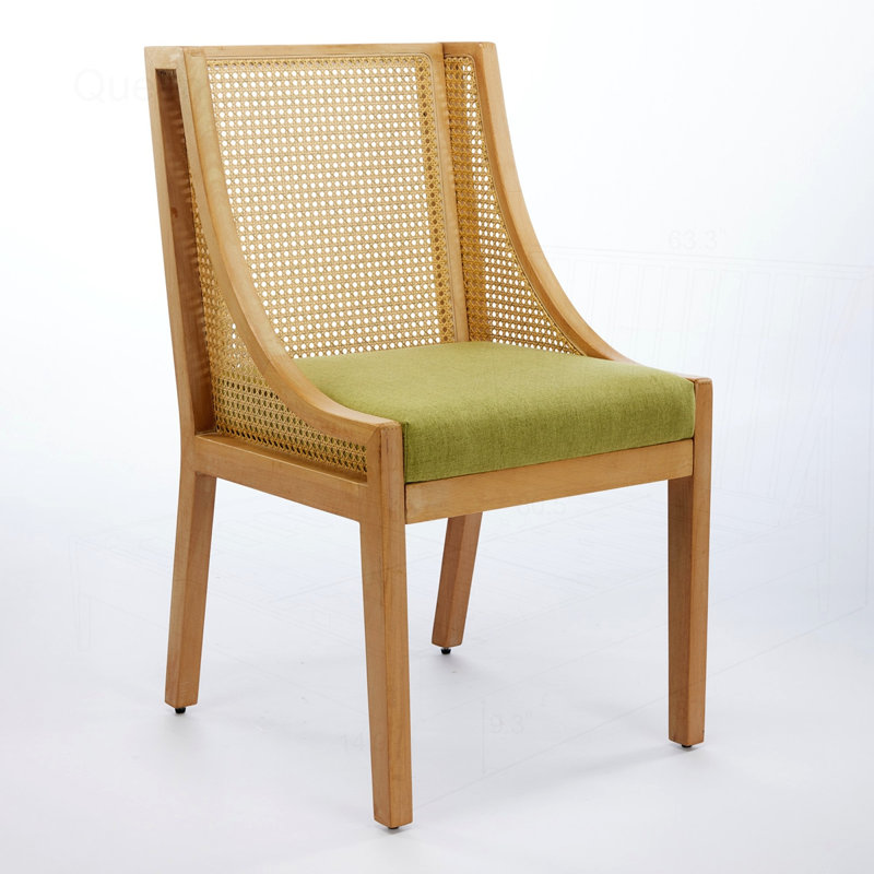 Chaises de salle à manger en rotin, Vert olive