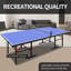 Ensemble de table de tennis de table pliable et portatif de taille moyenne 8 pi pour jeux d'intérieur avec filet, 2 raquettes de tennis de table et 3 balles