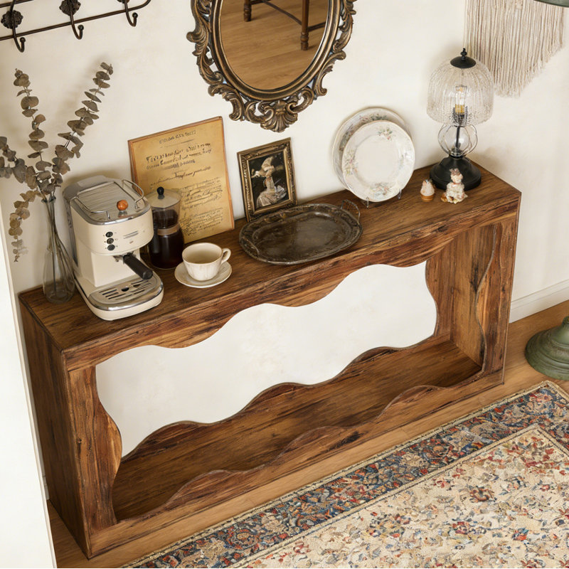 Modern Style Entryway Table, Rustic Brown