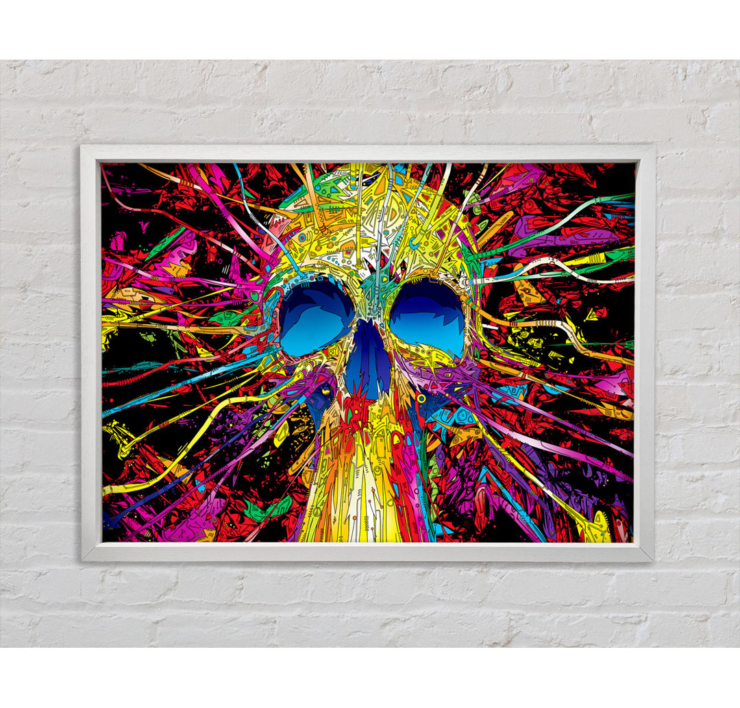 Skulls Colourful - Einzelne Bilderrahmen Kunstdrucke auf Leinwand