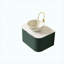 Meuble-lavabo flottant vert foncé de 24 po avec lavabo, armoire en contreplaqué rayé à bords arrondis, vasque blanc mat, plateau en pierre frittée, pré-assemblé-130375620