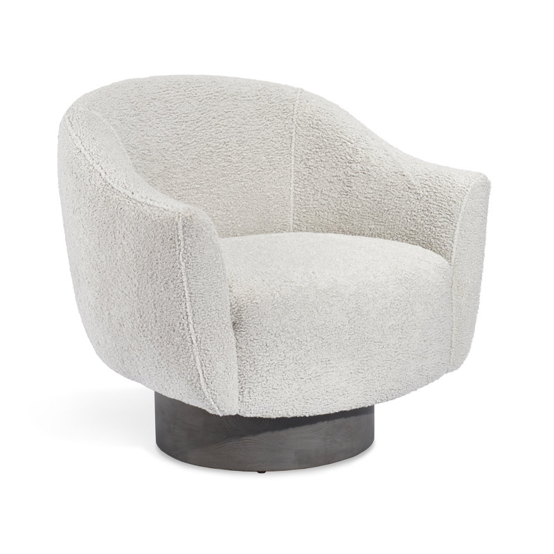 Fauteuil demi-tonneau pivotant l 31 po Simone, Brume 100% polyester, Gris délavé