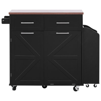 47.2" Farmhouse Kitchen Island With Drop Leaf