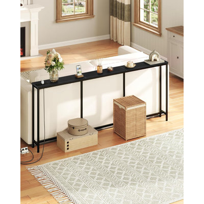 Narrow Console Table With Fast Charging Station, USB-C Ports, And AC Outlets, Behind Sofa Table For Living Room And Entryway by 17 Stories