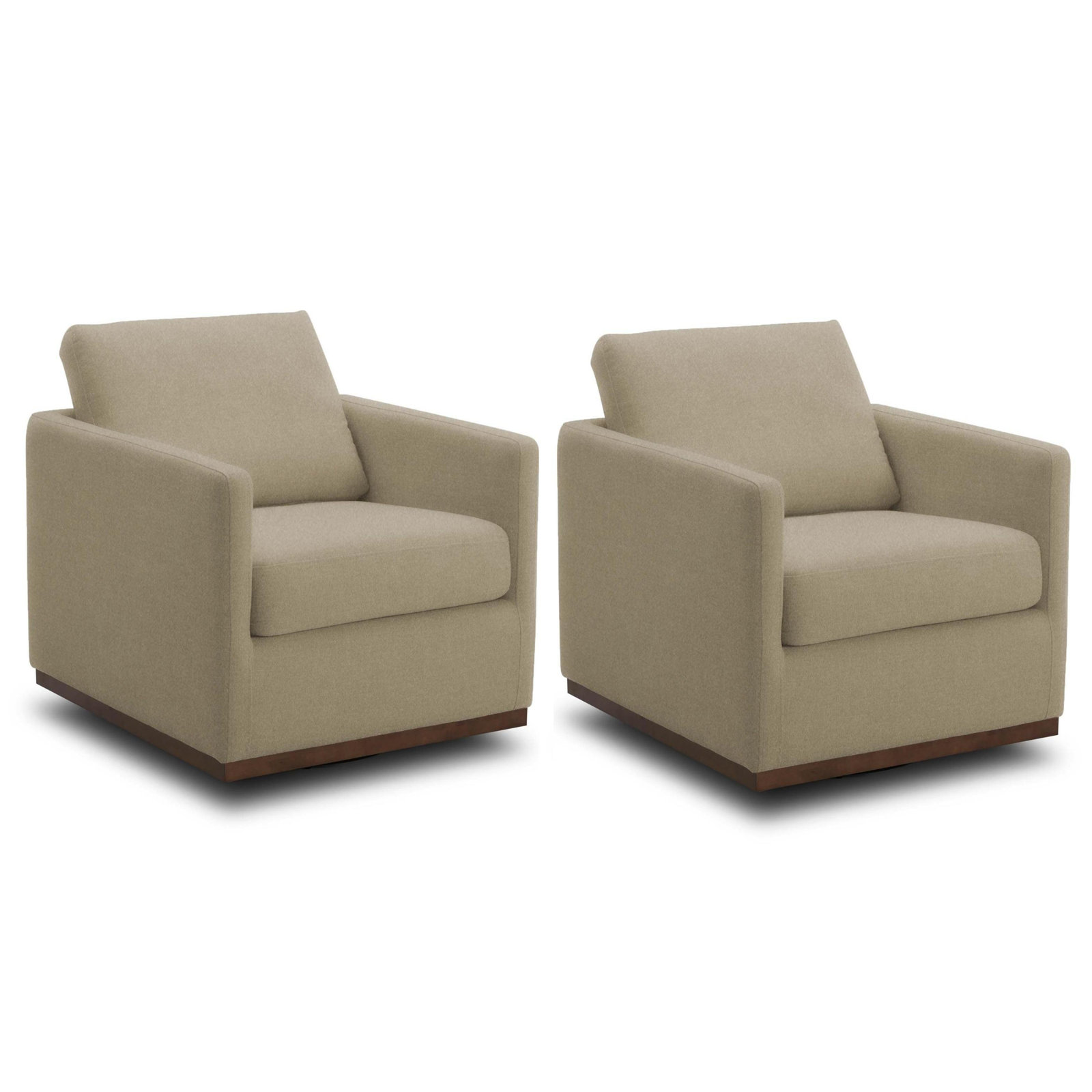 Bobbi Upholstered Swivel Armchair, Vesper Sand Velvet