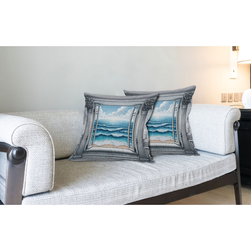 Ensemble de 2 housses de coussin Ambesonne Ocean, Carré, H 20 po x l 20 po