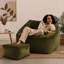 Natalia Velvet Armchair Bean Bag and Square Footstool-90562463