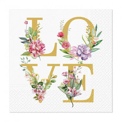 Ensemble de 20 serviettes Love