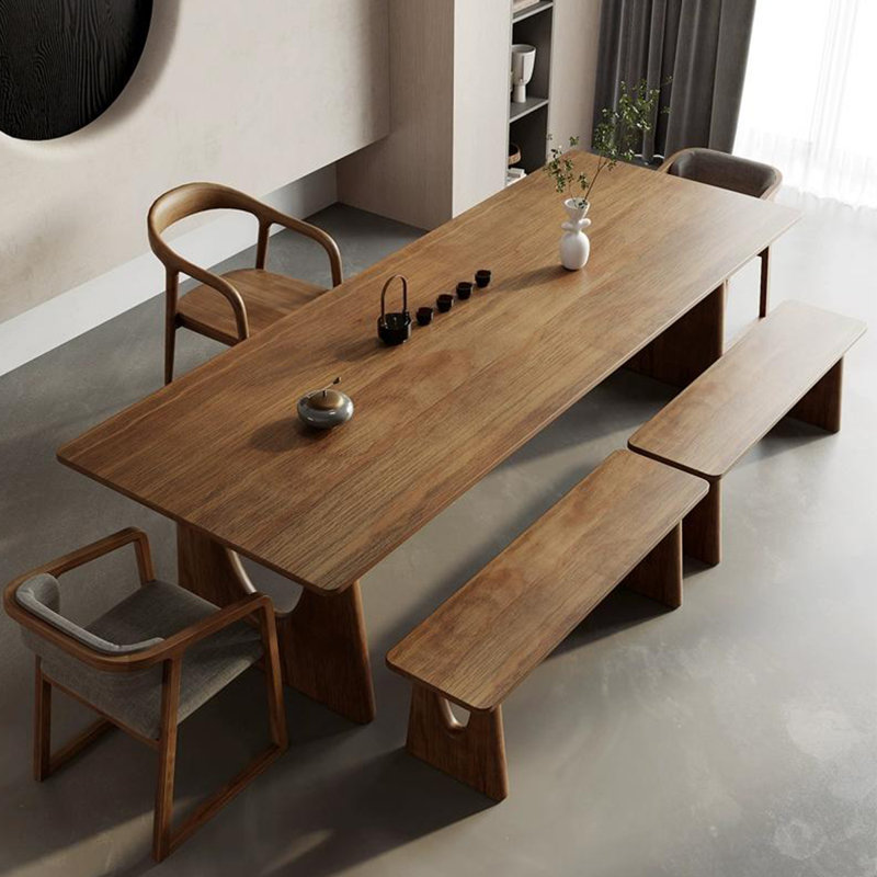 Brown Rectangular Solid Wood Dining Table, 29.53"H x 62.99"L x 31.5"W