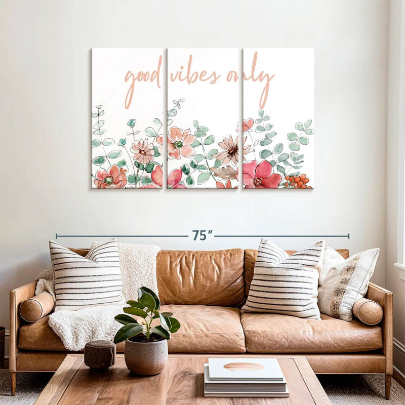 Tergel Spring Floral Good Vibes, 36" H x 57" W