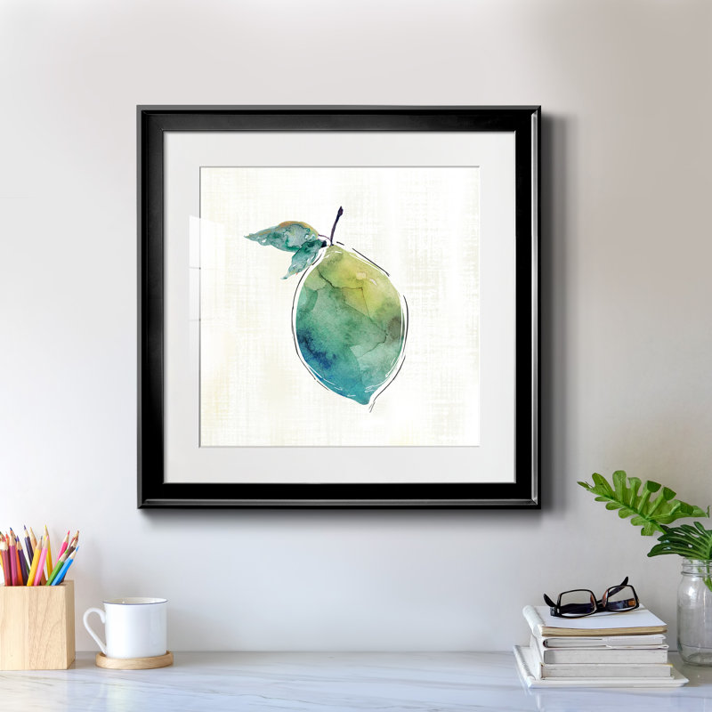 Happy Lime - peinture encadrée, Cadre noir, H 17,5 po x l 17,5 po x P 1,5 po