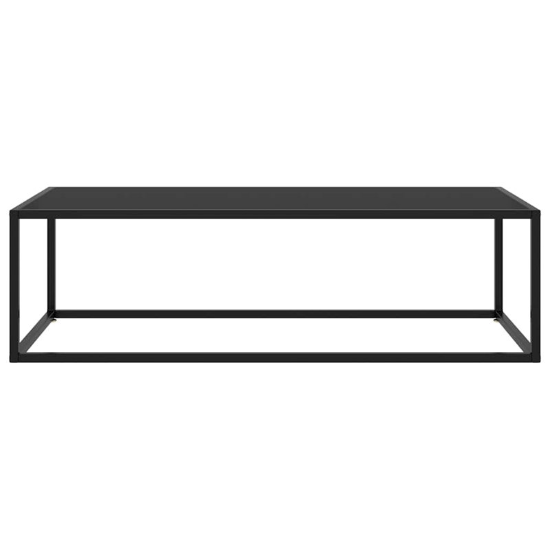 Coffee Table Black with Black Glass 47.2"x23.6"x13.8", 13.8" H x 47.2" L x 19.7" W, Black
