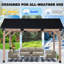 Pavillon de jardin en bois 12 pi x 14 pi avec toit en acier à toit rigide