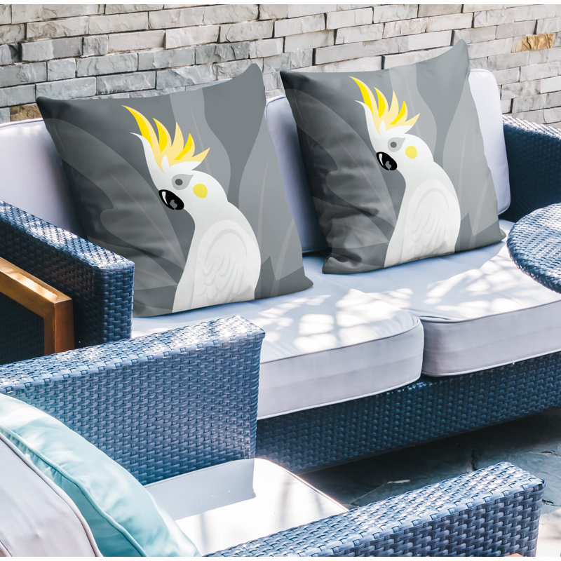 Coussin intérieur / extérieur Catoo Bird, L 15 po x H 15 po, gris