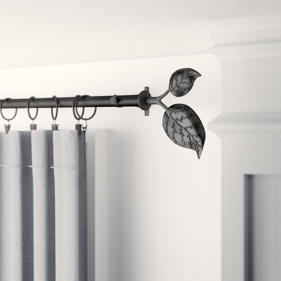 Sycamore Steel Adjustable Single Curtain Rod Three Posts™ 