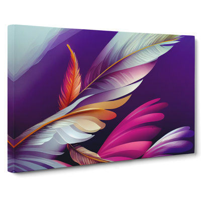 Lush Bird Feathers - Wrapped Canvas Print