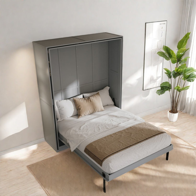 Lits multifonctionnels peu encombrants, bois gris avec rangement moderne pour bureau à domicile