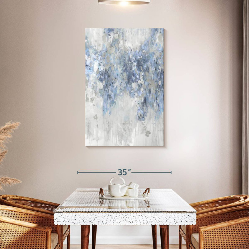 Avery Cascade Blue With Silver, 45" H x 30" W