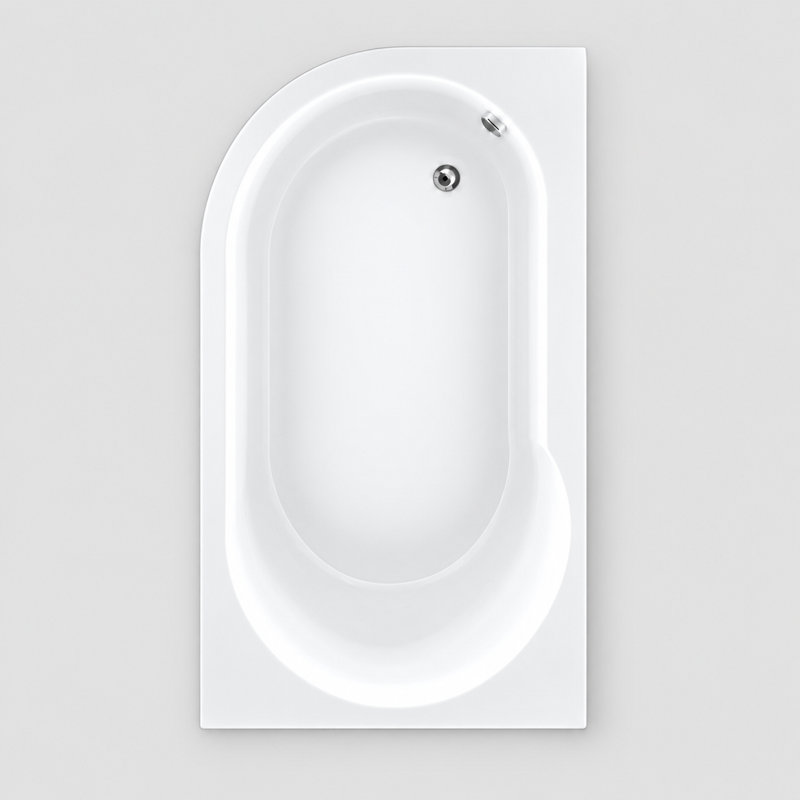 Davos 1550mm x 900mm Soaking Acrylic Bathtub, Right