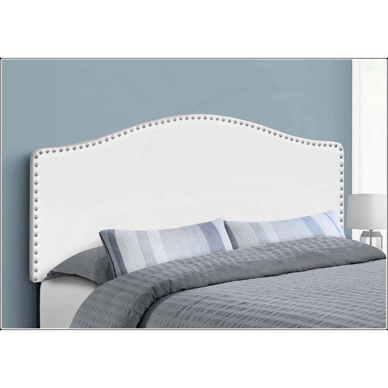 Bed, Headboard Only, Bedroom, Upholstered, Leather Look, Transitional, White, Queen