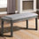 Banc de salle à manger gris, siège rembourré en tissu, bois massif, finition de pièce de couleur attrayante brossée, aspect classique