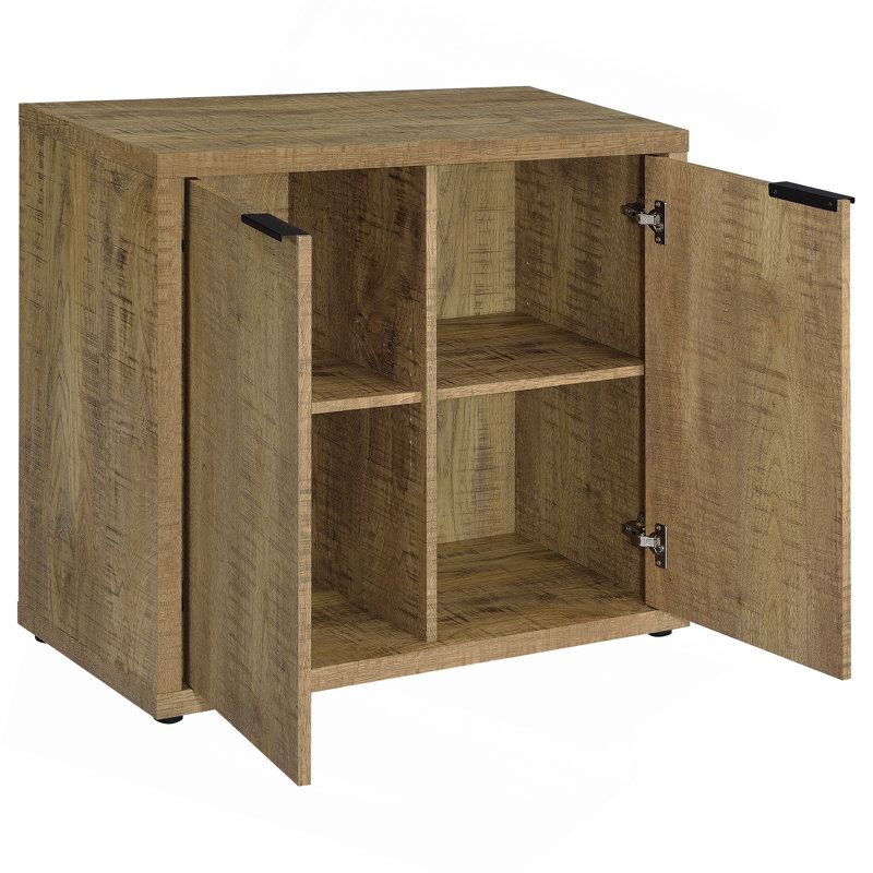 Pamplona Mango Brown 2-Door Engineered Wood Accent Cabinet, 30" H x 31.5" W x 15.5" D