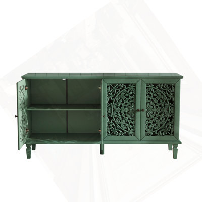 Buffet antique 60 "avec sculptures florales