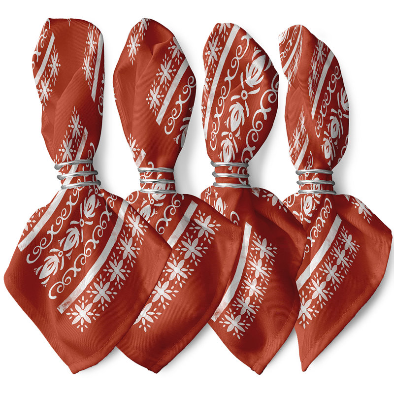 Ensemble de serviettes 4 pièces Aeryn, Rouge-orange