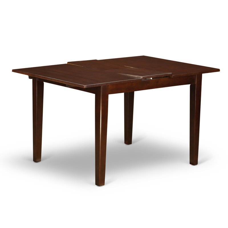 7 Piece Modern Dining Table Set Consist of a Rectangle Wooden Table with Butterfly Leaf and 6 Dining Room Chairs, Mahogany