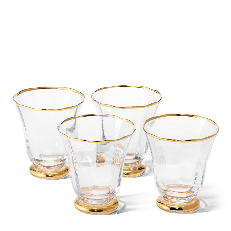 Sophia Gold-Rimmed Crystal Tumbler Set of Four