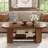 45.27" Oval Coffee Table With Storage, Mid-Century Modern 2-Tier Center Table For Living Room-317408443