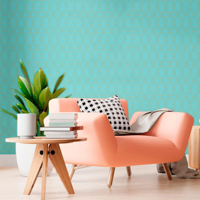 Carreau de papier peint adhésif Christyl Smooth, Bleu clair, L 126 po x l 24 po
