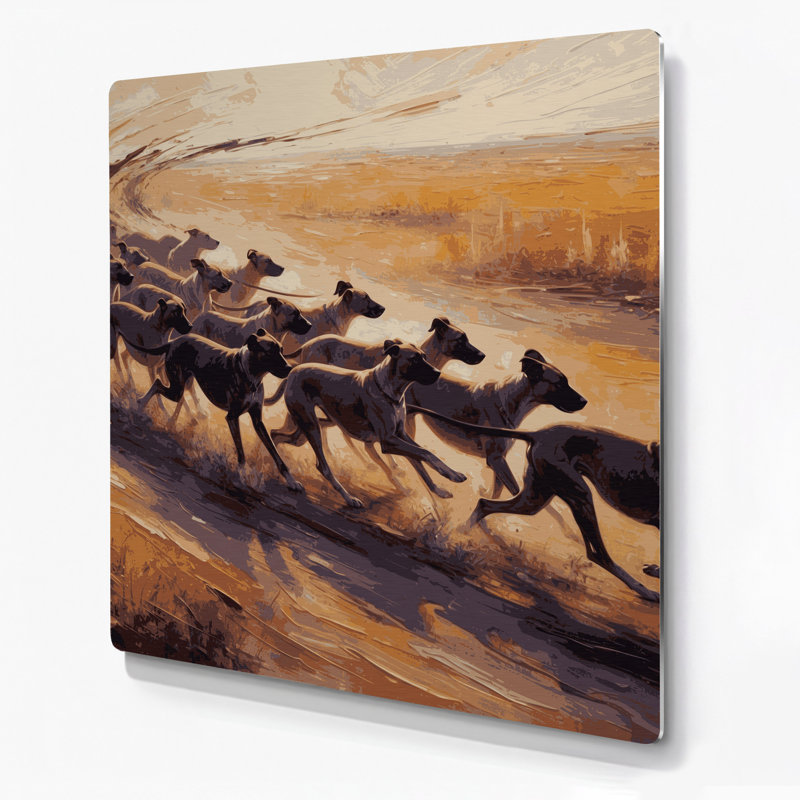 Chiens Azawagh, art mural en métal brun, H 8 po x l 8 po