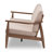 Baxton Studio Venza Mid-Century Modern Walnut Wood Light Brown Fabric Upholstered 3-Seater Sofa