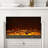 Beige Solid Wood Electric Fireplace