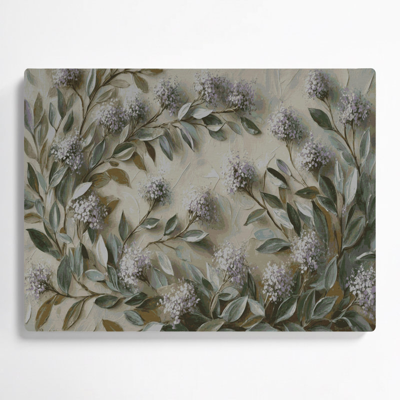 Art mural en métal Botanical Marjolaine gris, H 11 po x l 14 po