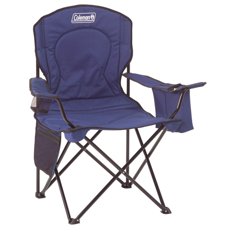 Chaise de camping pliante avec coussin Cooler, Bleu
