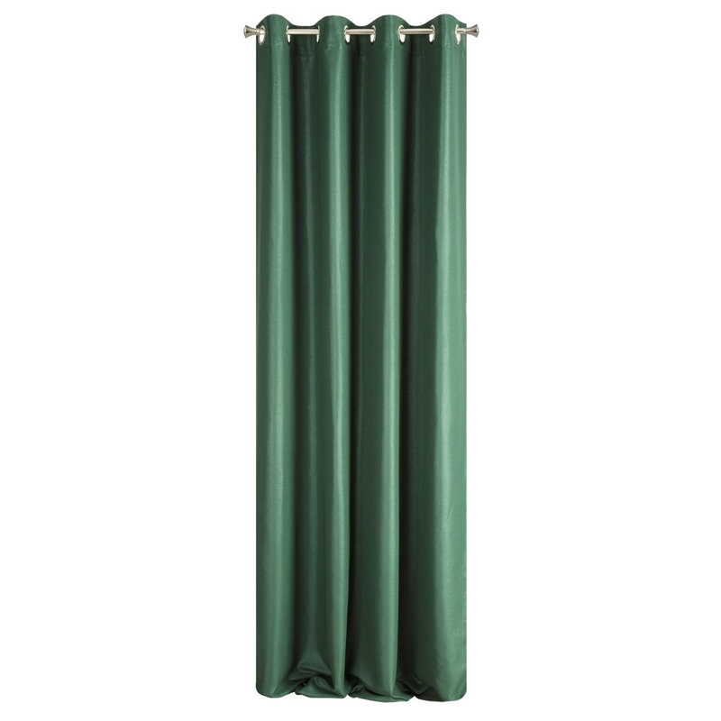 Earline Semi Sheer Curtain Single Panel, Green