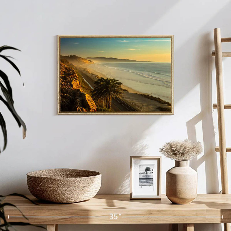 Coucher de soleil Torrey, Cadre flottant en bois naturel, 19 po x 13 po