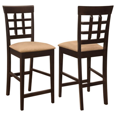 Tabourets à hauteur de comptoir beige et cappuccino (ensemble de 2)