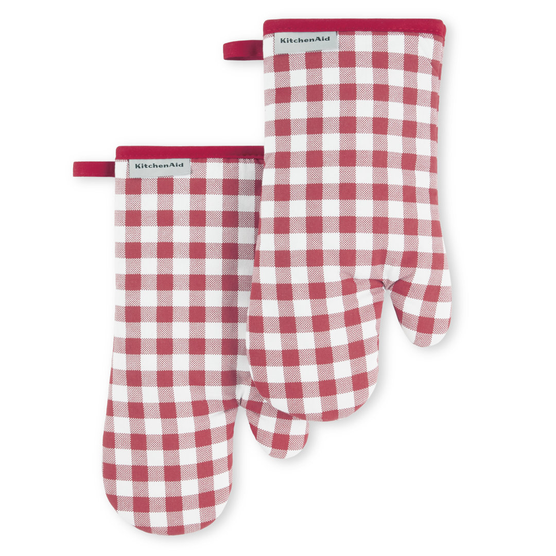 KitchenAid Gingham Oven Mitt 2-Pack Set, 7" x 13" (Set of 2) KitchenAid®