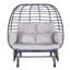 2 Person Swing Egg Chair With Rocking Glide Frame And Cushion