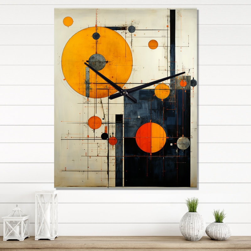 Horloge murale Blissful Voyage Minimal Mid-Century, H 40 po x l 30 po x P 1 po