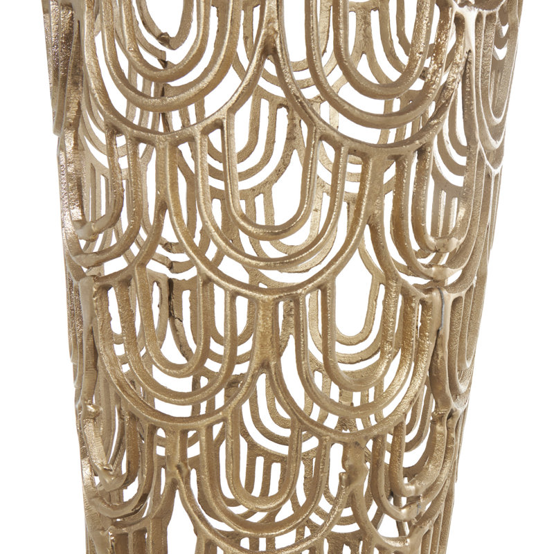 Vase de plancher Gathel, Or, H 34,8 po x l 11,3 po x P 11,3 po